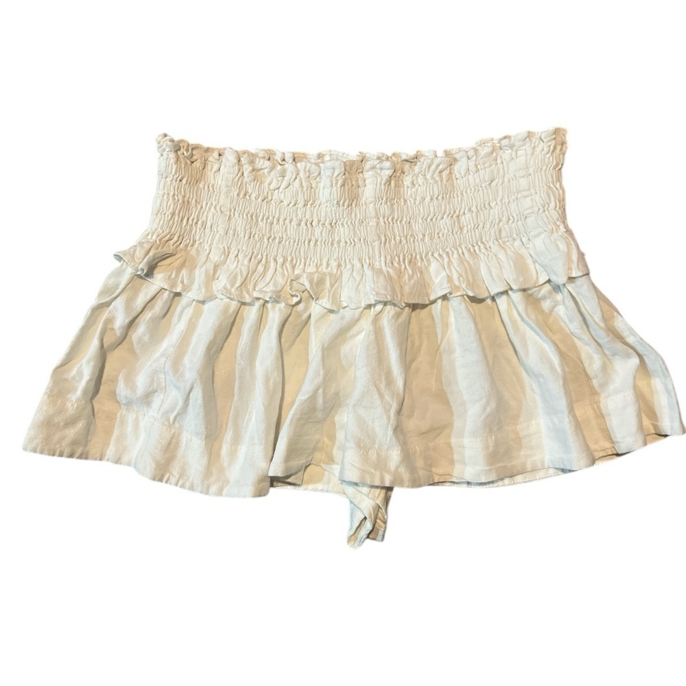 URBAN OUTFITTERS KIMCHI BLUE HIGH RISE LINEN ARIA MICRO SHORT SKORT LARGE NEW
